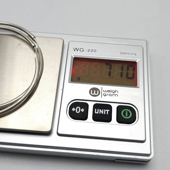 Sterling Silver Hoop Earrings 2.25" Diameter Round Shape Classic Design 7.1g - Picture 4 of 5